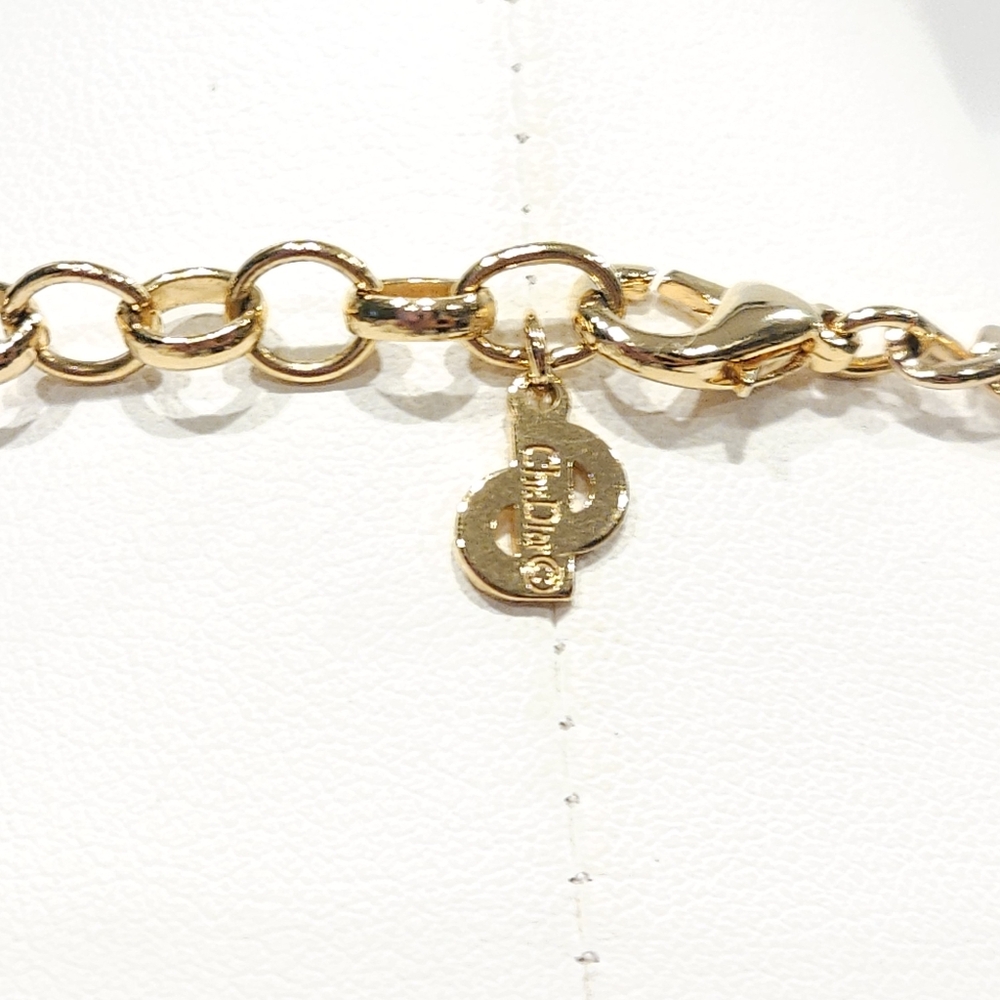 Christian Dior Vintage Ivory Lucite Gold-tone Link Chain Necklace 1970s 1980s - Picture 12 of 16